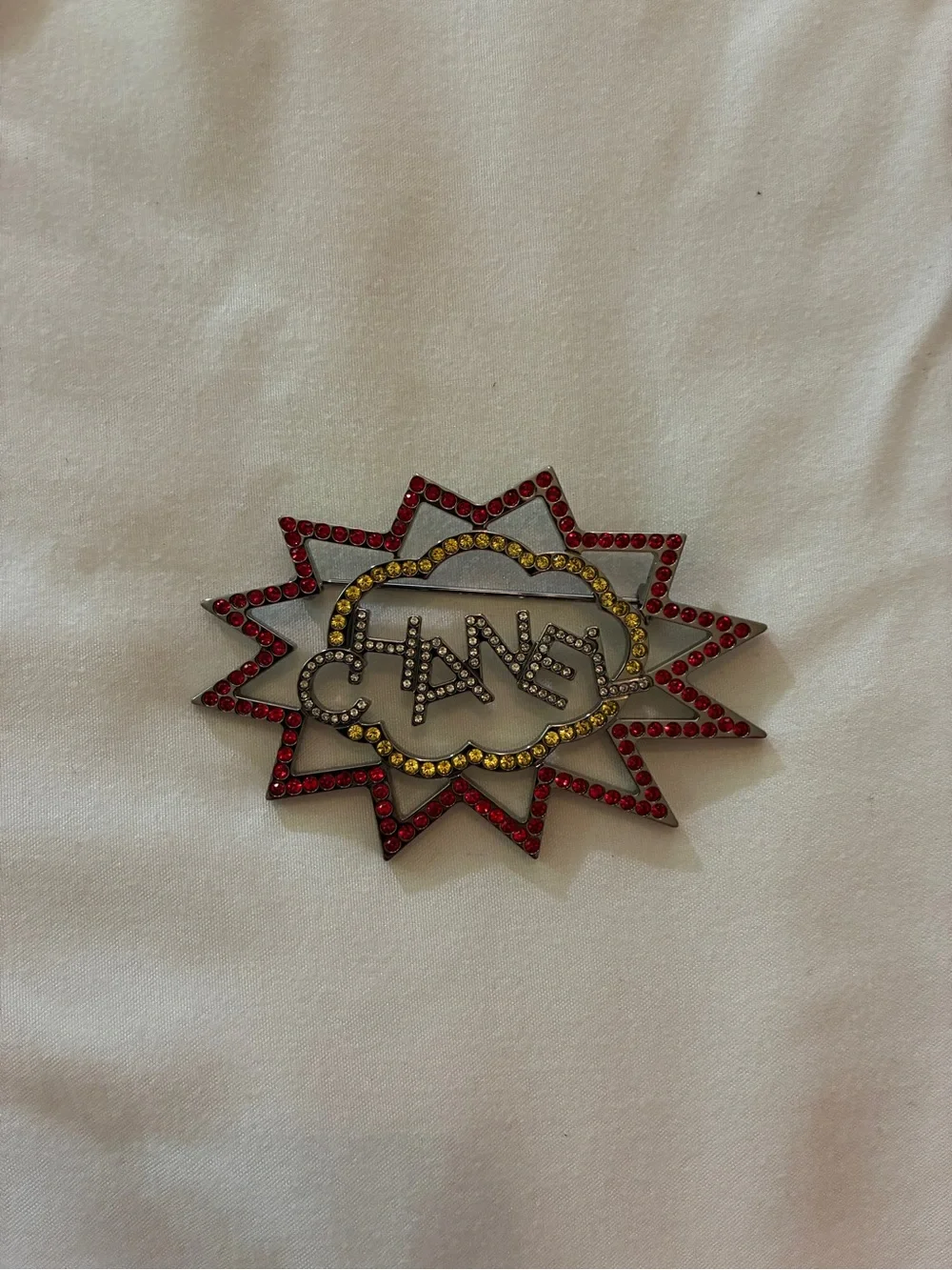 CHANEL Red and Yellow Crystal Starburst Wall Accent